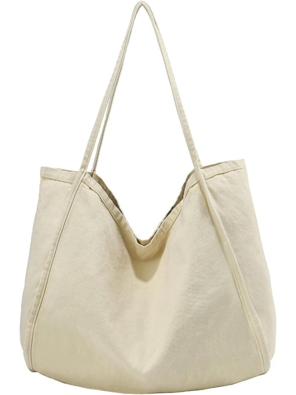 Large Casual Canvas Tote Bag for Women - Slouchy Hobo Shoulder Purse for Work